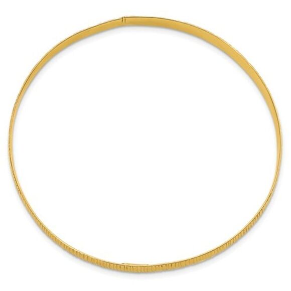 Sterling Silver Gold Tone Diamond Cut Bangle - Picture 2 of 3